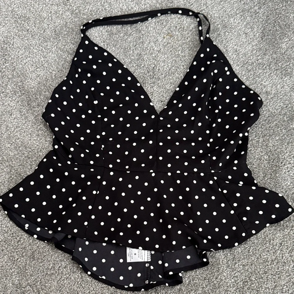 Charlotte Russe Black and White Polka Dot Top
